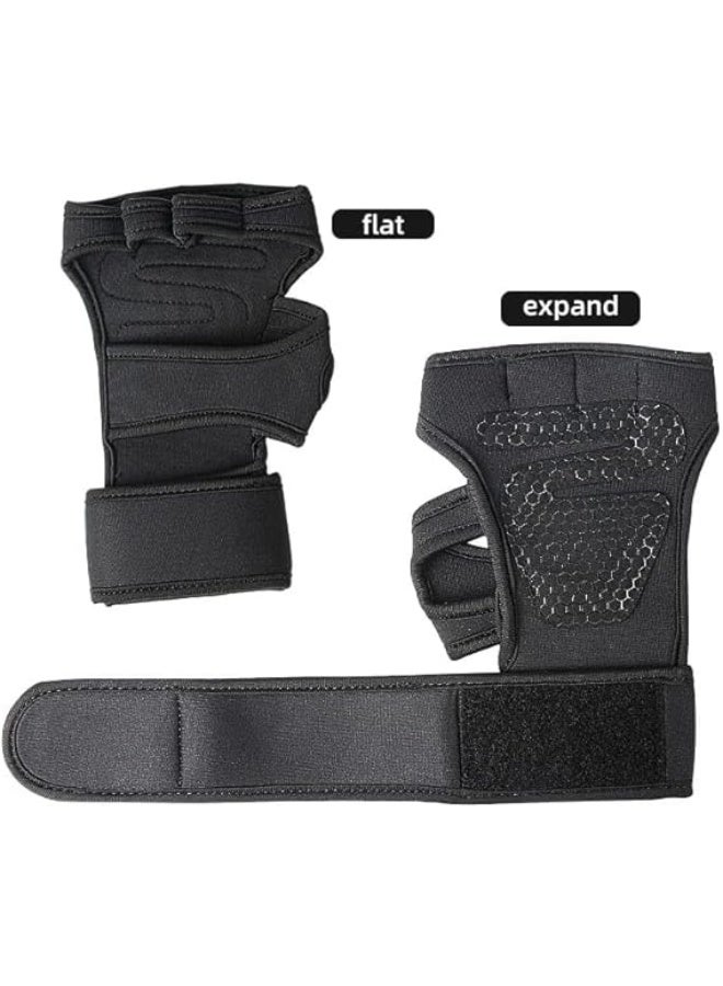 Spaceshoop Weight Lifting Gloves with Wrist Support for Gym and Fitness Training Soft Texture and Premium Finish with Black color - Image 2